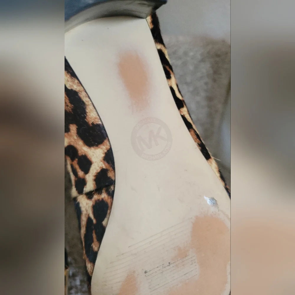 Michael Kors Brown and Black Heels with Leopard Print in Calf Hair.size 7.5